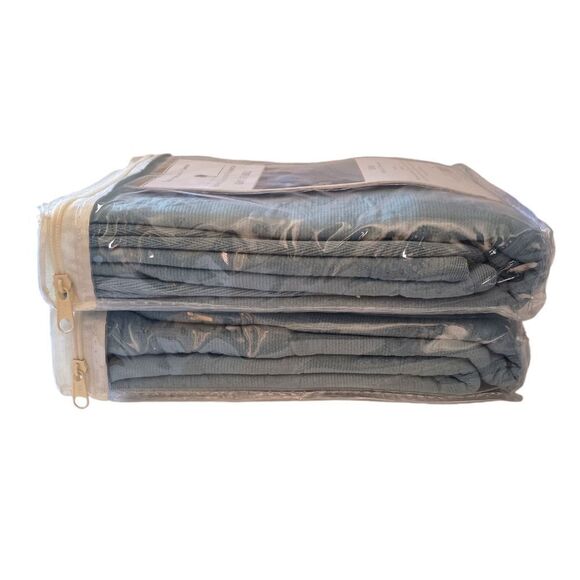 Historic Charleston Foundation King  Charles Shams Set Of 2 NEW Blue Textured. - Picture 9 of 16